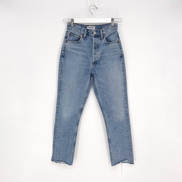 AGOLDE Riley High Rise Straight Crop Jeans Women’s 24 Zephyr Wash - Picture 2 of 6